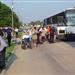 People arriving by bus to Hurricane Katrina shelters.